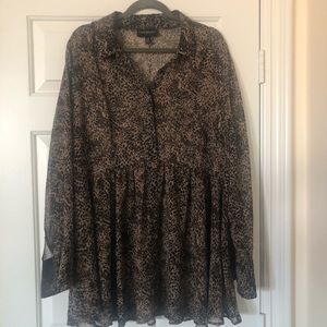Lane Bryant leopard print sheer blouse